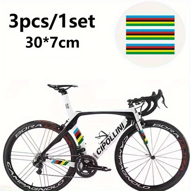 Pegatinas Reflectantes Champion Rainbow, Tiras de Seguridad de PVC de Alta Visibilidad, Calcomanías Duraderas Antiarañazos para Bicicletas