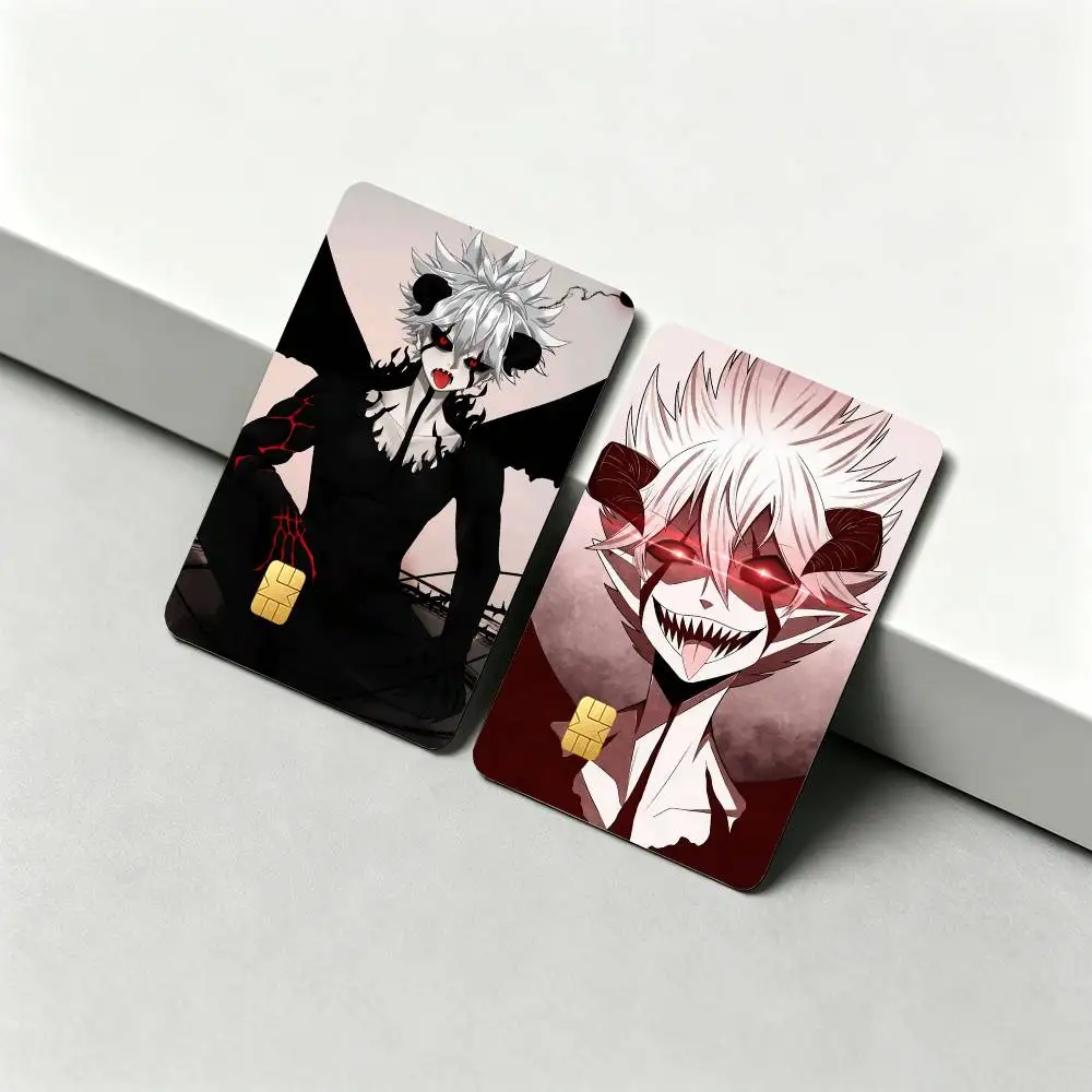 L-Liebe Anime Black Clover 1Set 4Pcs Waterproof Card Skin Stickers for Credit Bus IC Cards