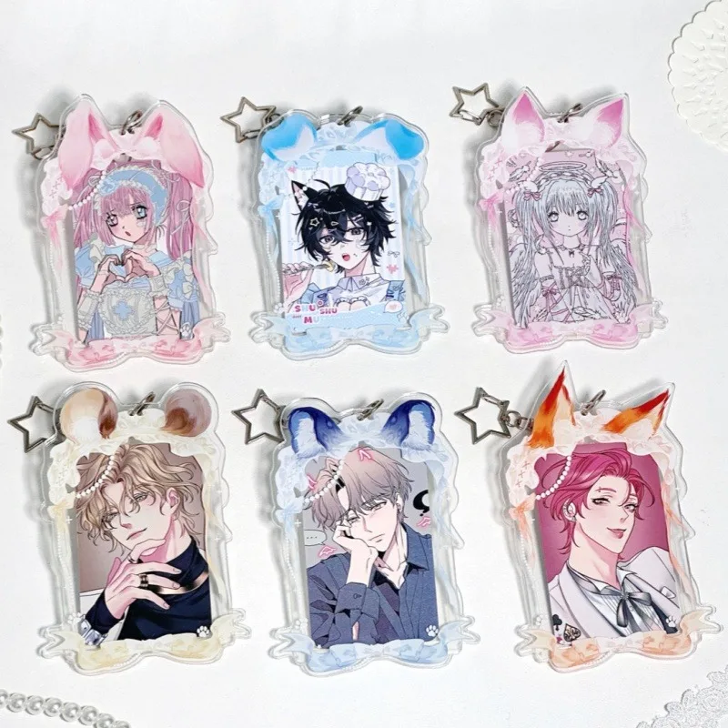 Plush‑Ear Story 3 Inch Acrylic Card Holder, Cute Animal Photo Frame, for Anime Kpop  Collectibles Display Decor & Shooting Prop