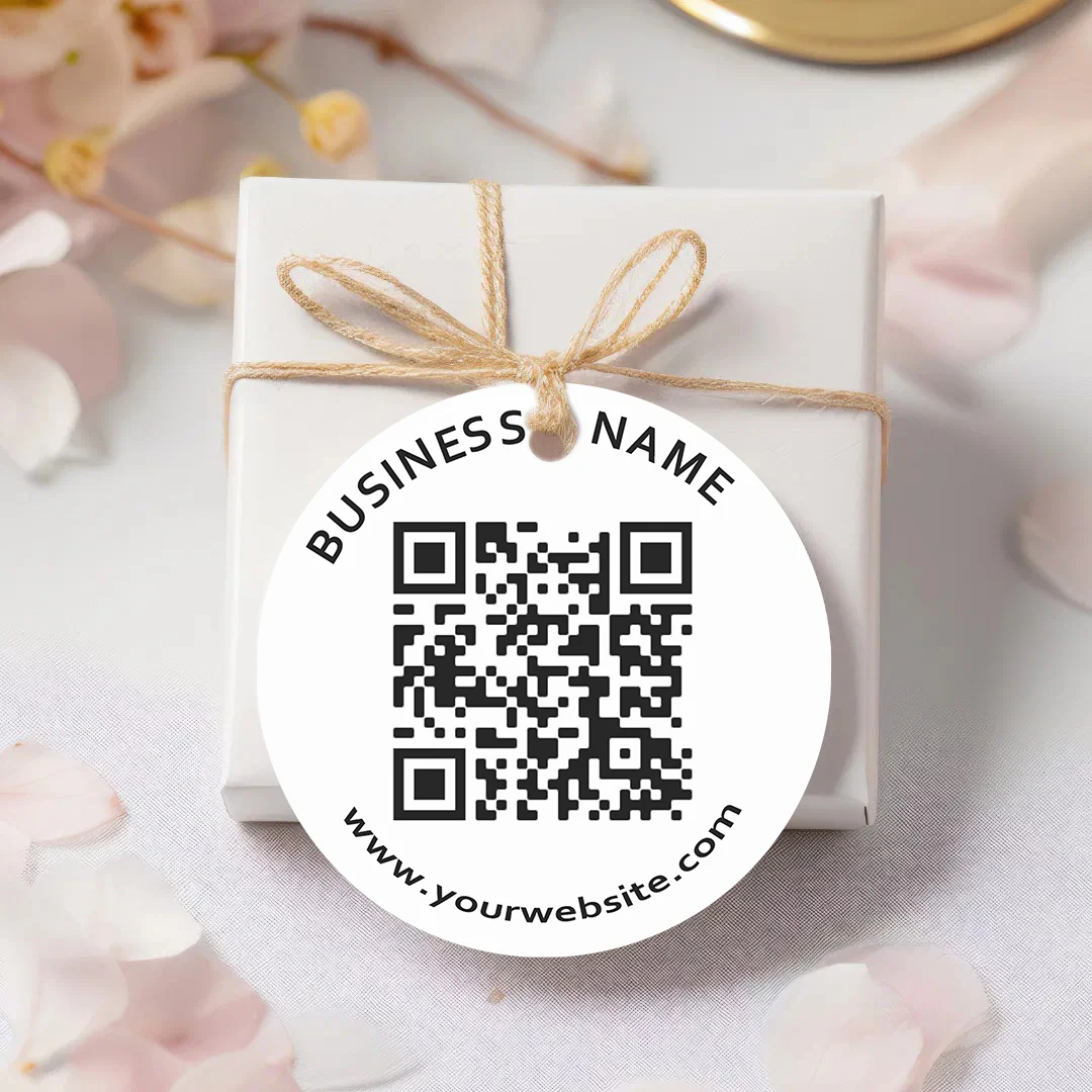 Ornamento de suspensão com código qr personalizado, 50 peças com corda-etiqueta de link de site personalizado para marcas de negócios, etiquetas de presente e decoração