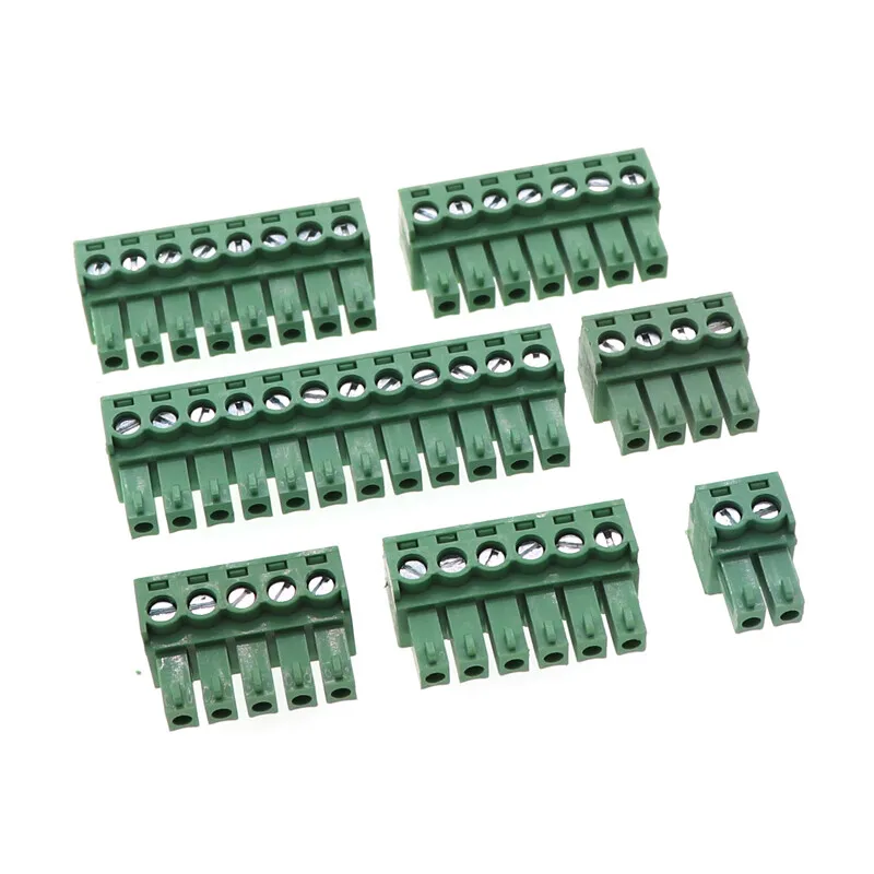 5pcs 15EDG KF2EDG 3.81mm Pitch PCB Screw Terminals Block Connector Right Angle Plug-Pin Header Socket 2/3/4/5/6/7/8/9/10P/12Pin