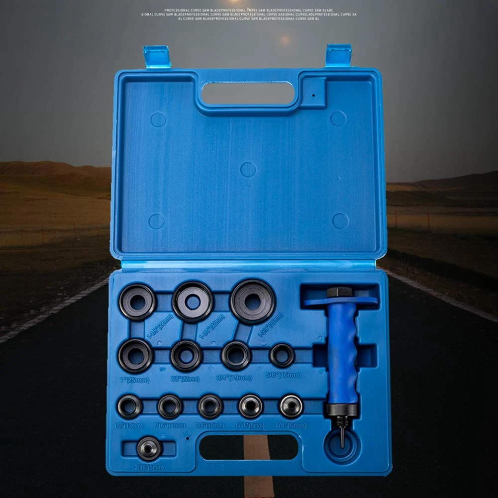 

AD23-14Pcs Hollow Punch Set DIY Leather Craft Belt Punching Tool With Plastic Box DIY Leather Craft Household Tool 5Mm-35Mm