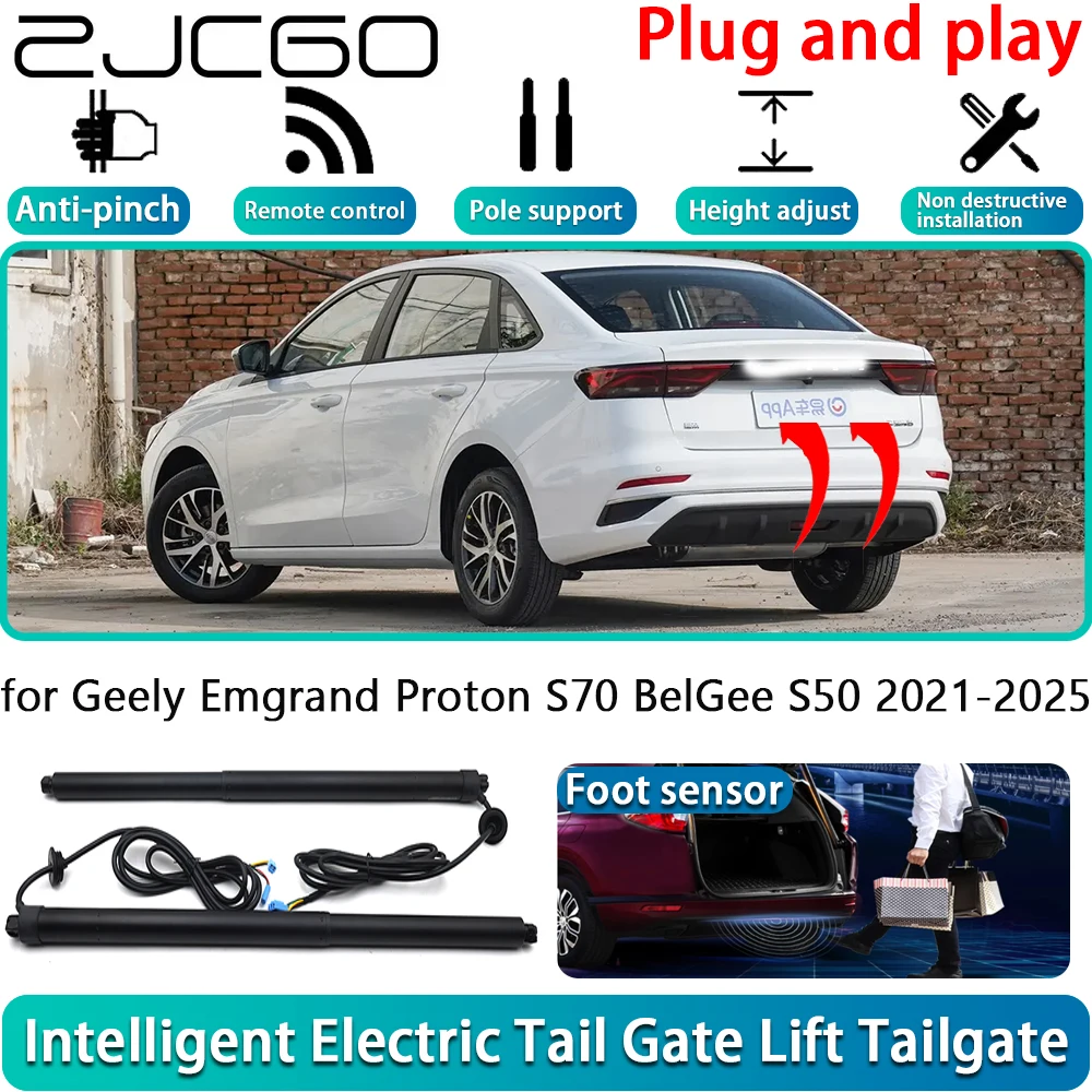 

ZJCGO for Geely Emgrand Proton S70 BelGee S50 2021-2025 Car Electric Powered Tailgate Power Liftgate Automatic Tailgate System