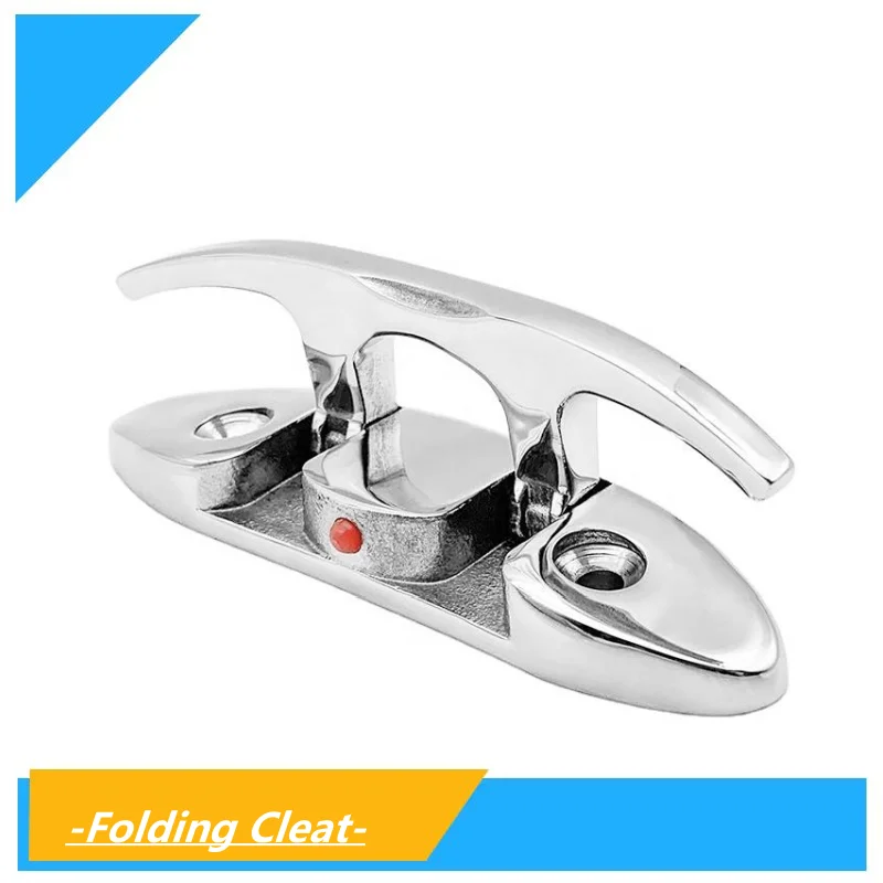 4.5 Inch Boat Folding Cleat Stainless Steel Boat Flip Up Folding Pull Up Cleat Dock Deck Line Rope Mooring Cleat Boat Accessorie