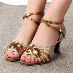 Summer Sandals Tango Ballroom Latin Dance Shoes Woman High Heels for Wedding Shoes Gold Silver Shoes Women Spring Luxury Fashion