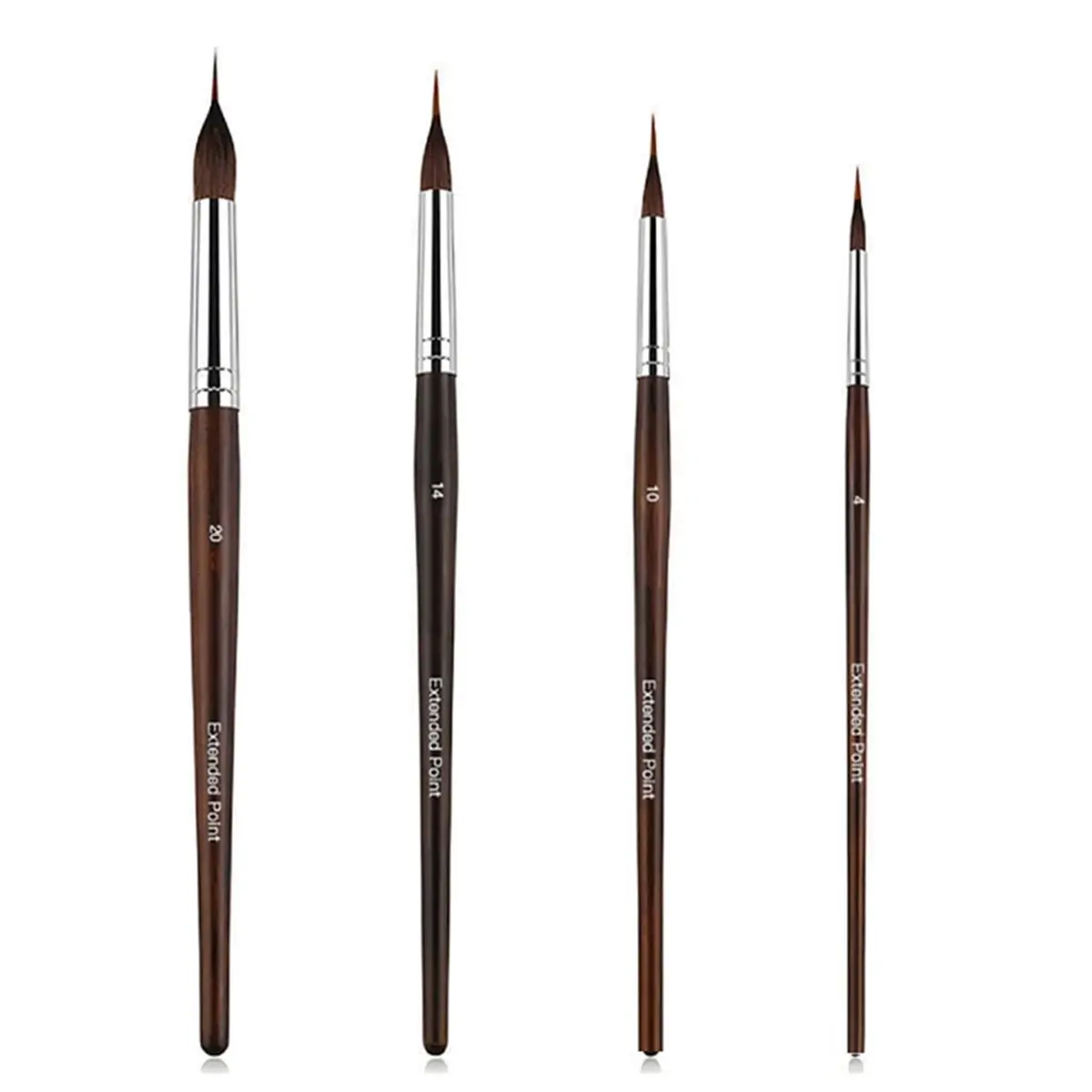 Budget-Friendly-Watercolor Brushes Professional, 4Pcs Extended Point Brushes Synthetic Extra Long Pinhead Brush for Fine Detaili