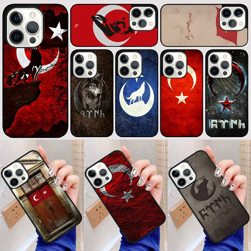 Turkei Turkey Ataturk Flag Banner Phone Case Back Cover for iPhone 16 15 SE2020 14 13 11 12 Pro Max mini XS XR X PlusS Fundas