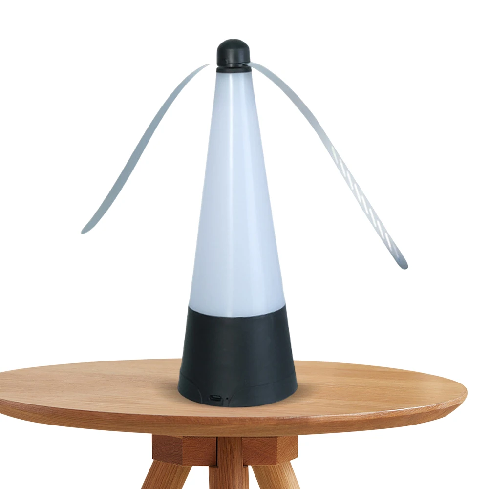 

Fly Repellent Fan with LED Light USB Rechargeable Outdoor Fly Fan Battery Powered Electric Fly Repeller for Outdoor Dinner
