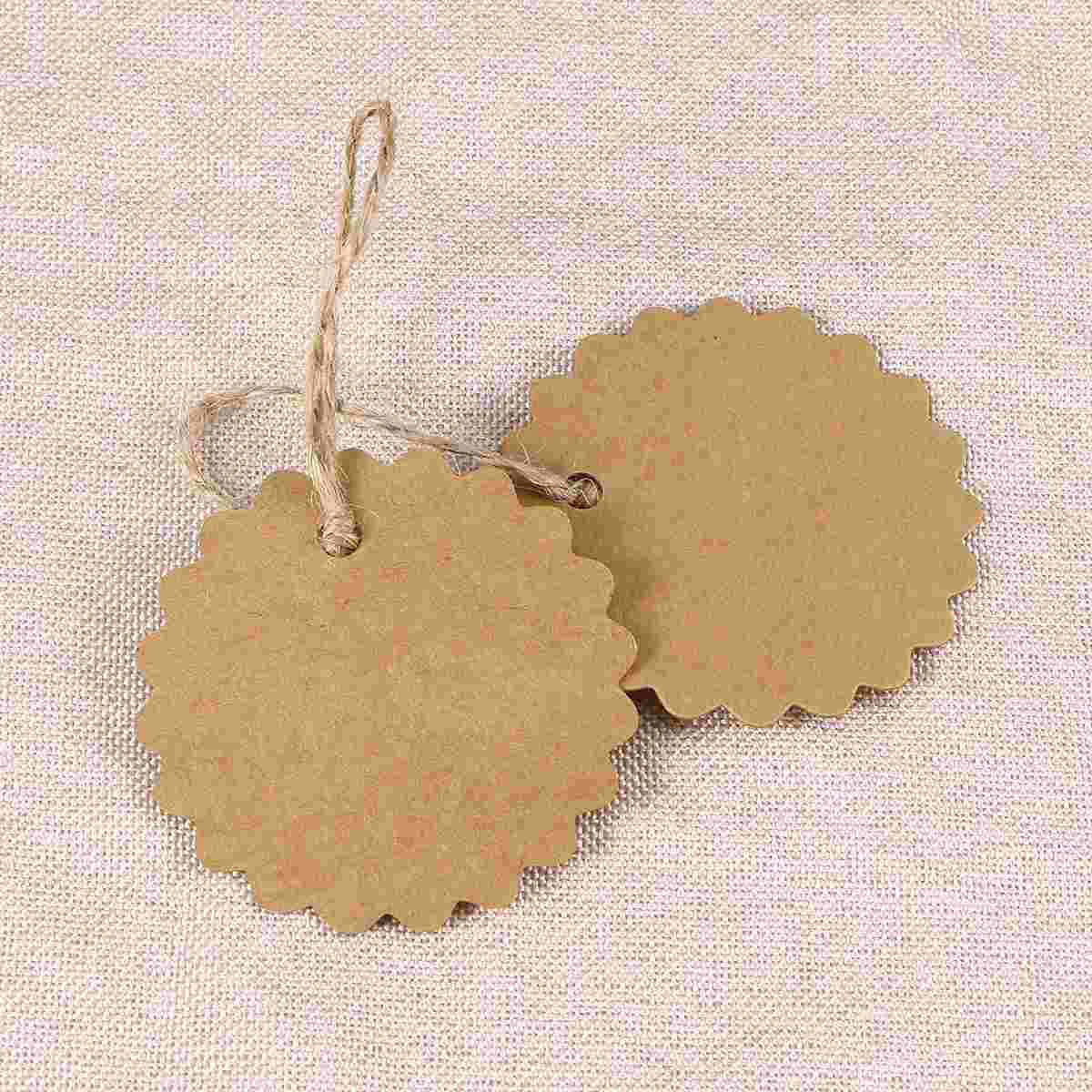 100 Pcs DIY Paper Tag Round Scalloped European and American Gift Craft Card Price