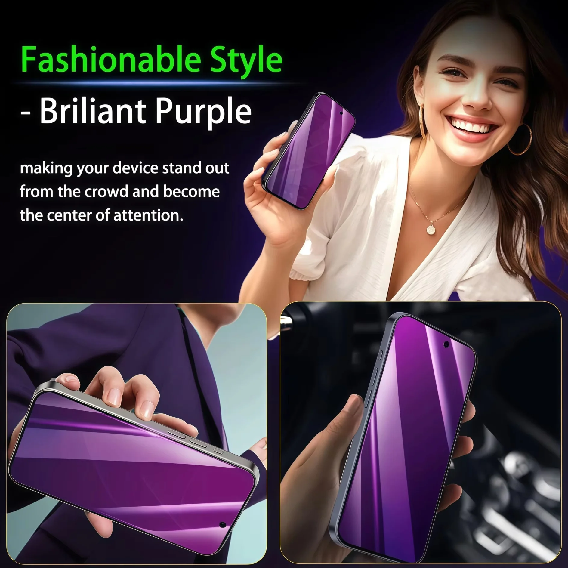 2 Pcs Anti-Blue Full Coverage Tempered Glass Phone Film For Redmi Note14/Note 13/ Note12 Pro ,Anti Blue Light Eye Protection view 6