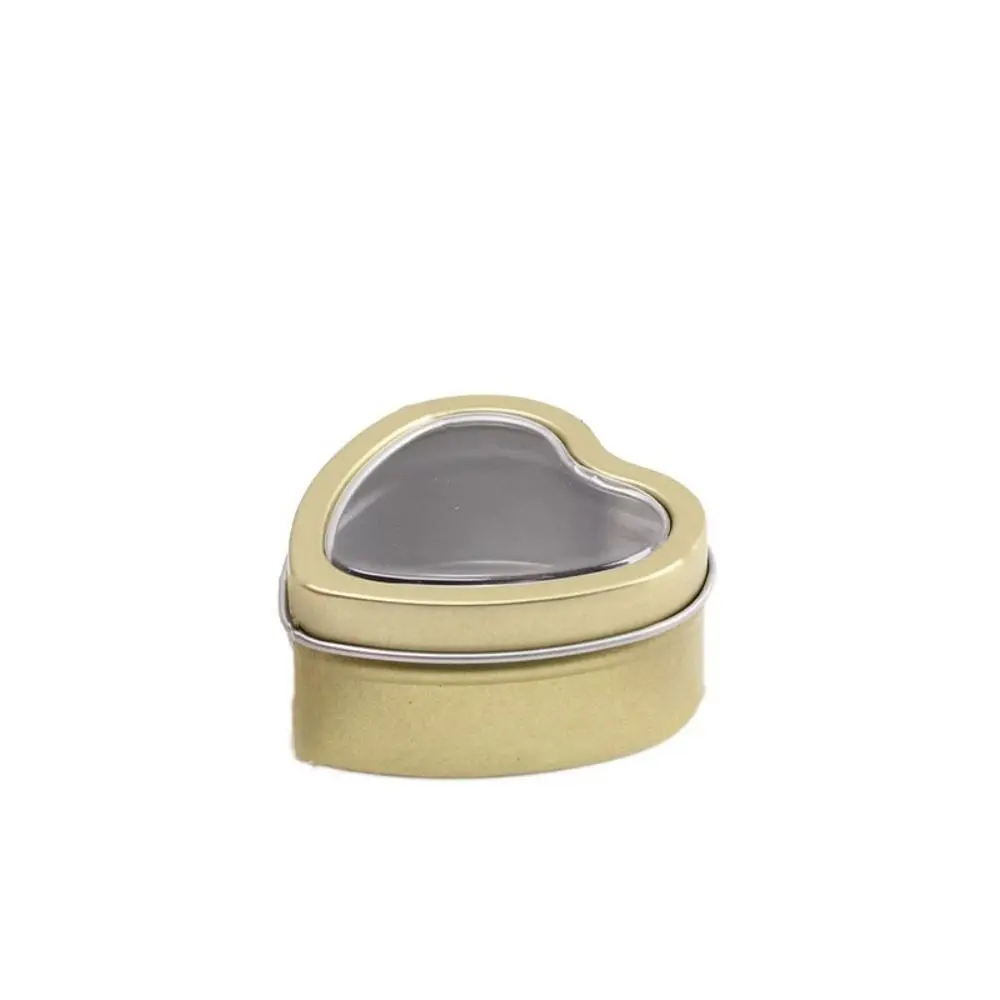 Multifunctional Tinplate Heart Shape Tins Silver/Red/Pink Empty Heart Metal Box Small Mini Jewelry Box DIY