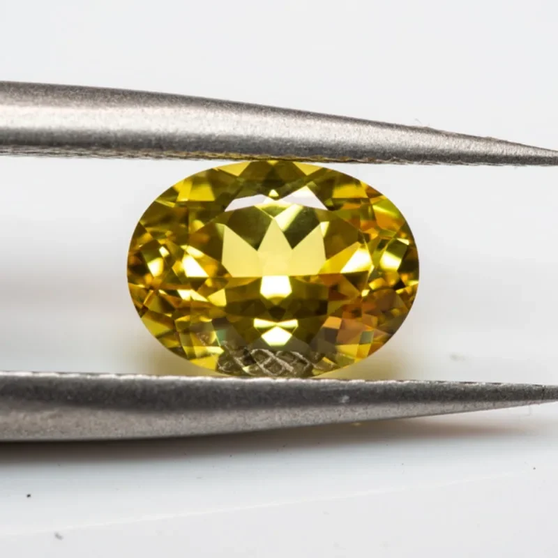 

Oval Cut Canary Yellow Lab Grown Sapphire VVS1 Charm Diy Advanced Jewelry Making Materials Selectable AGL Certificate