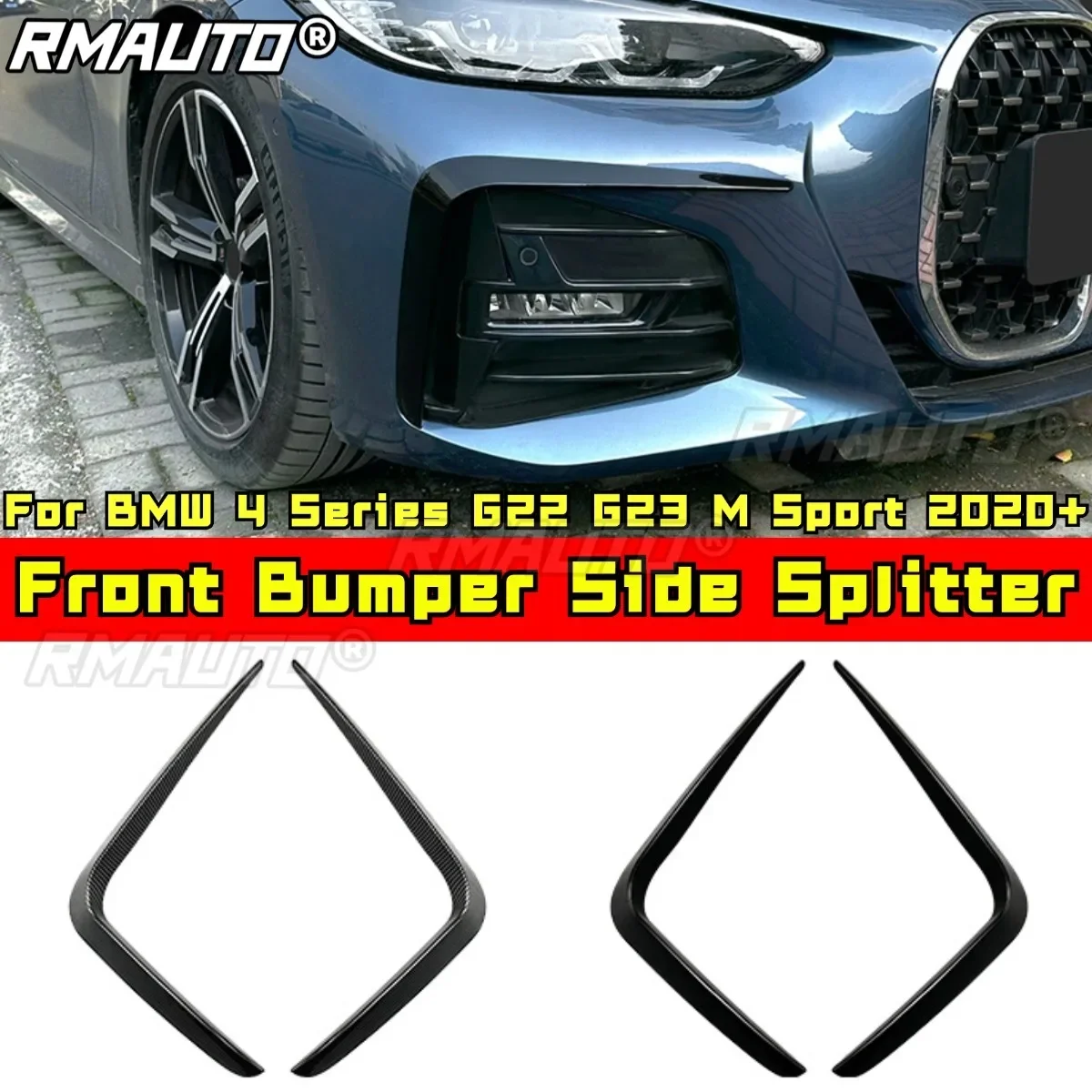 

Wind Knife Spoiler Tuning Air Blade Front Bumper Side Splitter for BMW 4 Series G22 G23 M Sport 2020+ Accessories Exterior Part