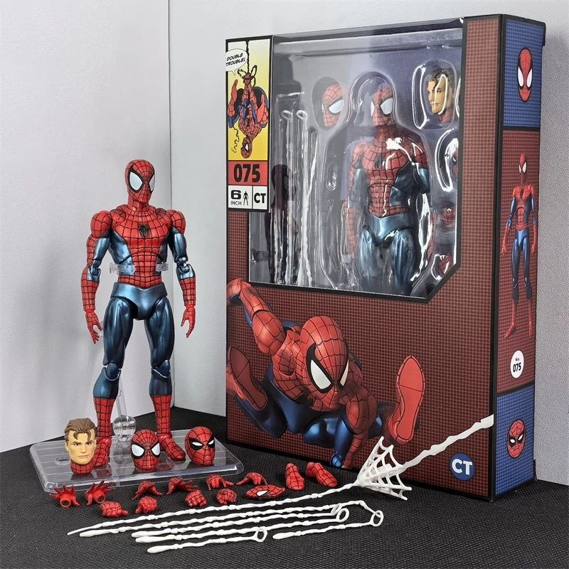 Ct Toys Spider-Man Mafex 075 الشكل Anzing Spiderman Comic Ver Mafex 185 عمل الشكل تمثال نموذج لعب الاطفال هدية #1