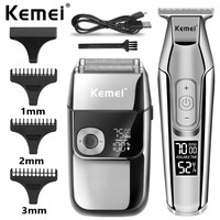 Kemei hair clipper men's trimmer kit metal professional electric razor USB rechargeable men km-5027 km-2028 clipper