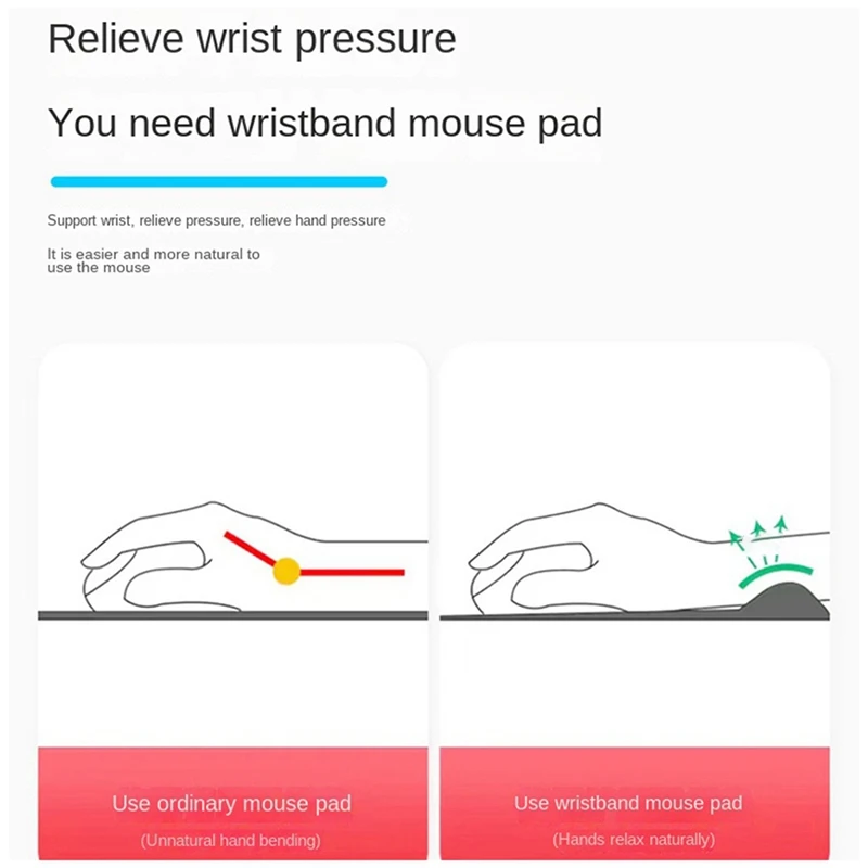 Tapis de souris en silicone pour clavier, support de poignet, mousse à mémoire de forme, solide, adapté aux jeux de bureau