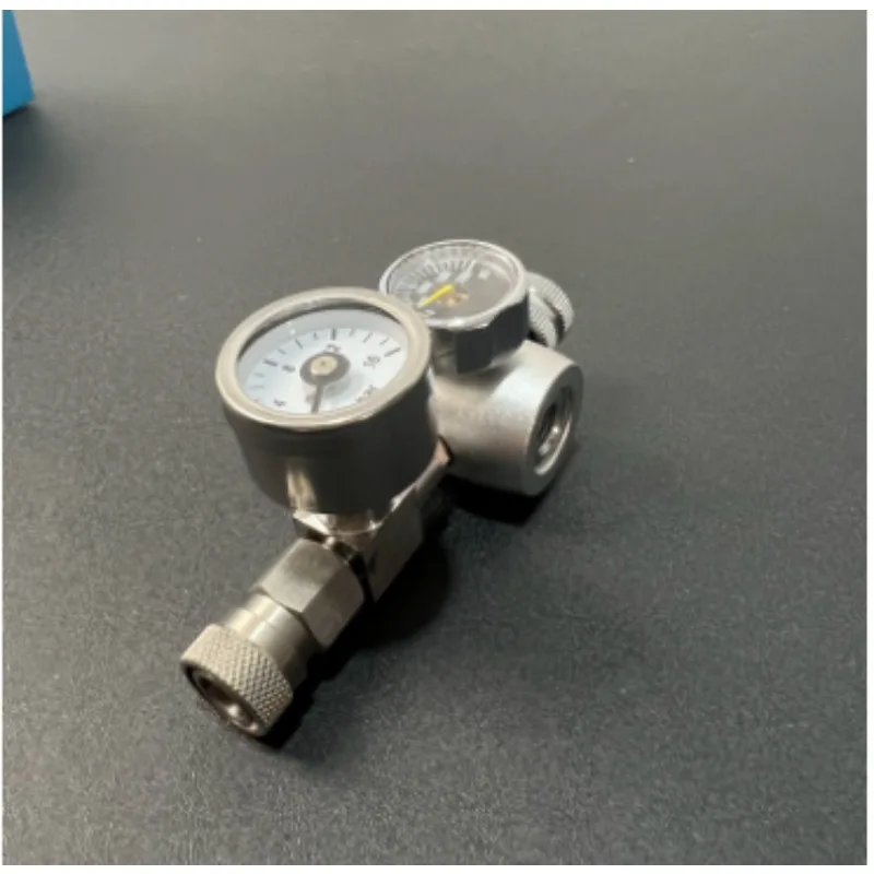 Pneumatic Coffee Machine with Aluminum Alloy and Stainless Steel Material Dual Gauge Rotary Pressure Reducing Valve 3/8-24