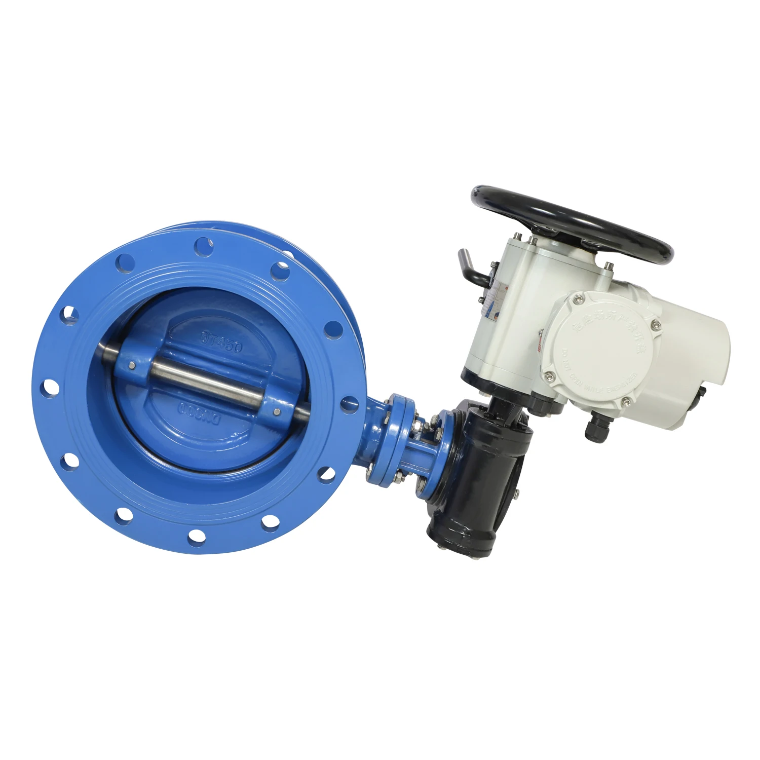 AWWA EN558 ISO5752 Double Eccentric Flange Butterfly Valve Manual Power Soft Sealing Base DN80-DN2000 Flanged For General