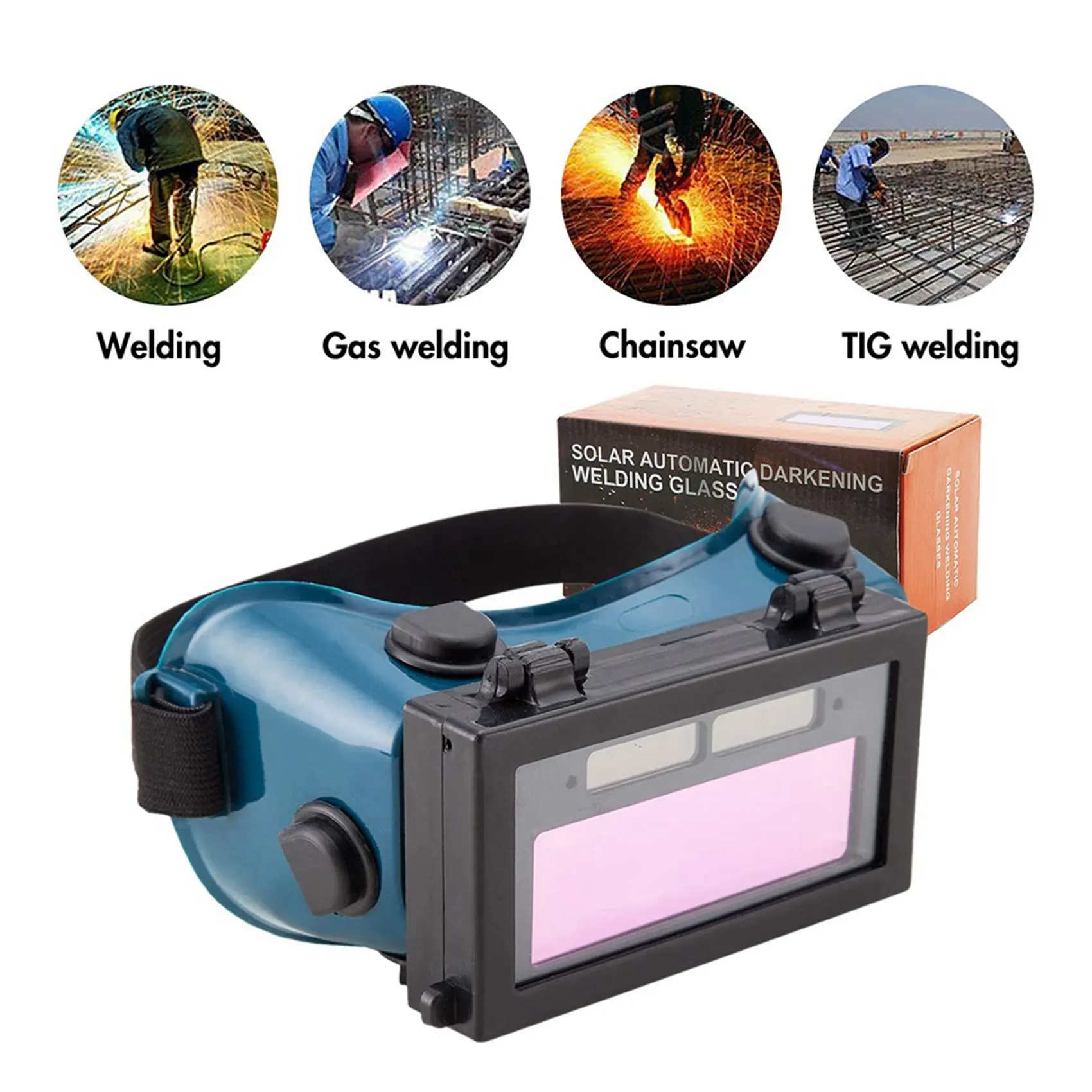 ABGG-3X Auto Darkening Welder Welding Eyes Goggles Glasses Helmet Mask Eyeshade Patch Eyes Workplace Goggles (Dark Green)