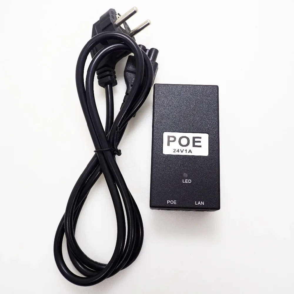 Adaptador de seguridad CCTV 24V 1a 15,4 W POE, inyector POE de escritorio, alimentación Ethernet para cámara POE, teléfono, fuente de alimentación