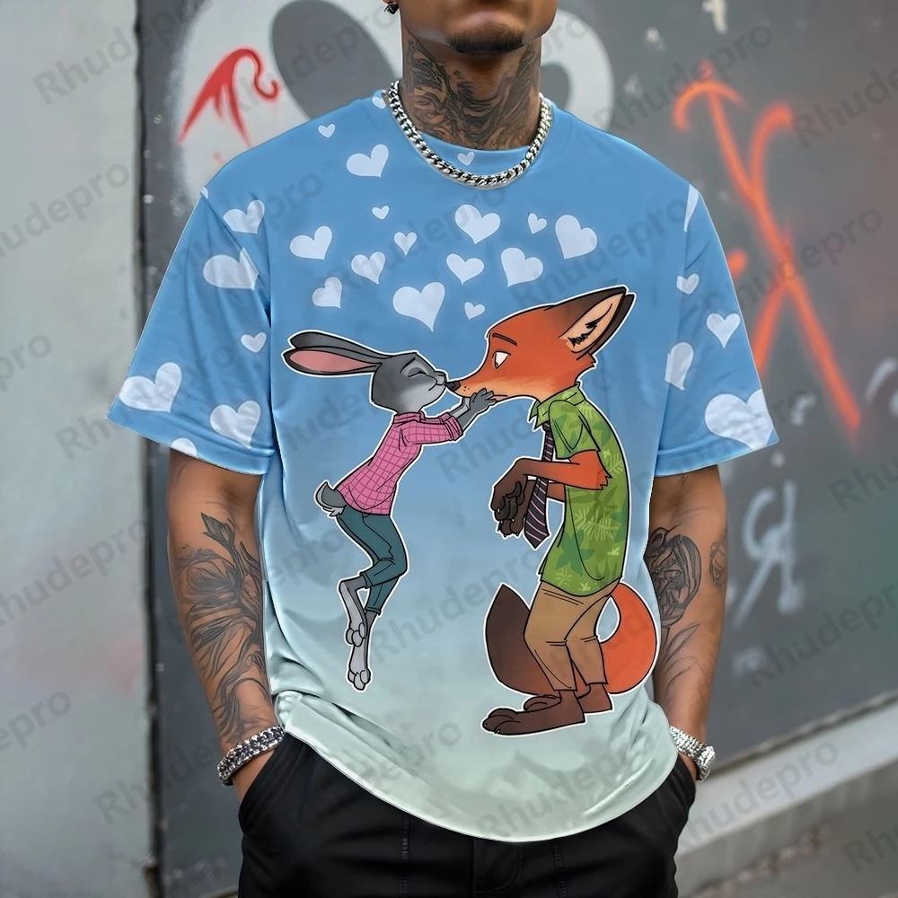 

Топы с 3D принтом Disney Zootopia, мужские модные новые летние детские спортивные быстросохнущие дышащие топы с короткими рукавами в стиле ретро