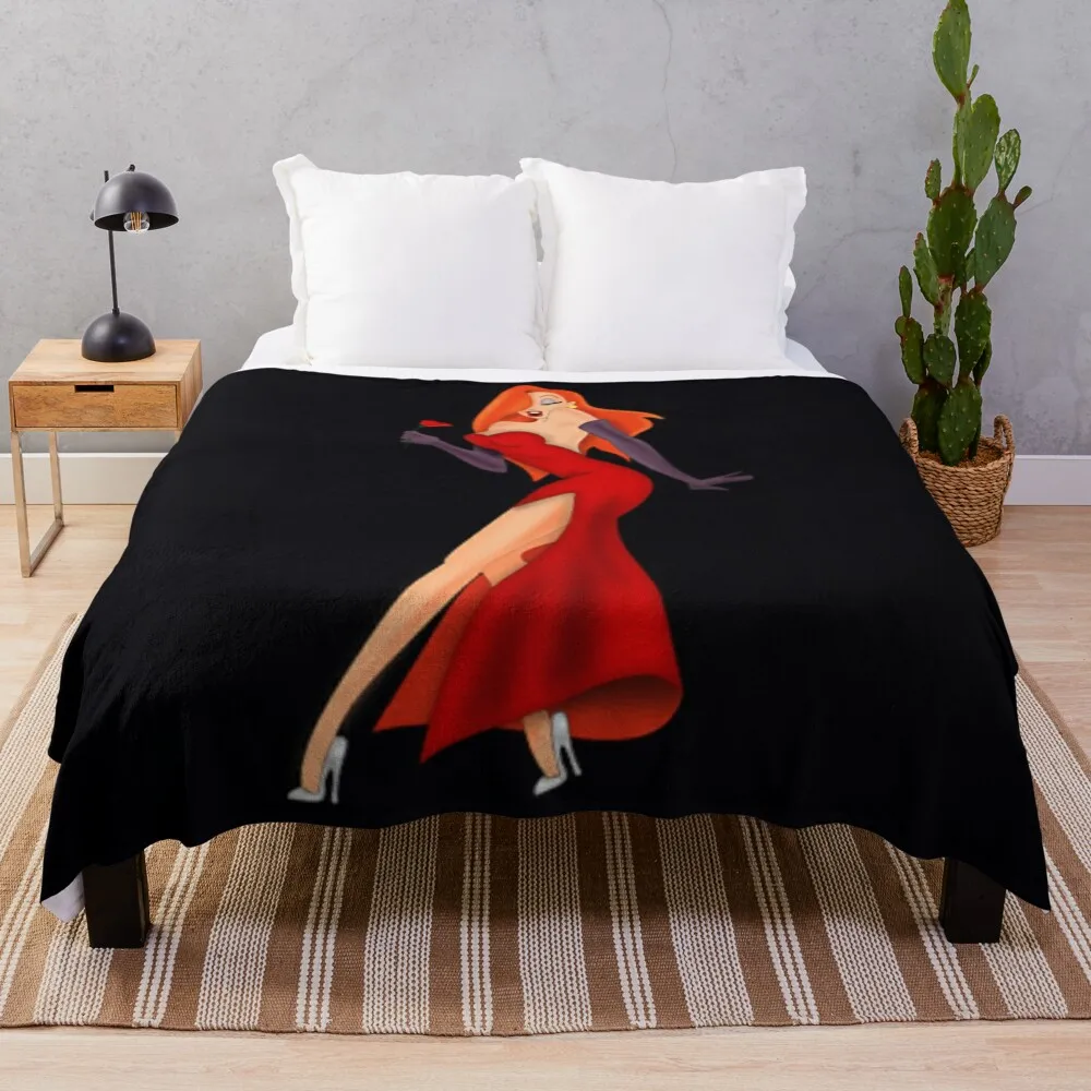 Jessica rabbit \t \t Throw Blanket Cute Plaid Retros Flannels Blankets