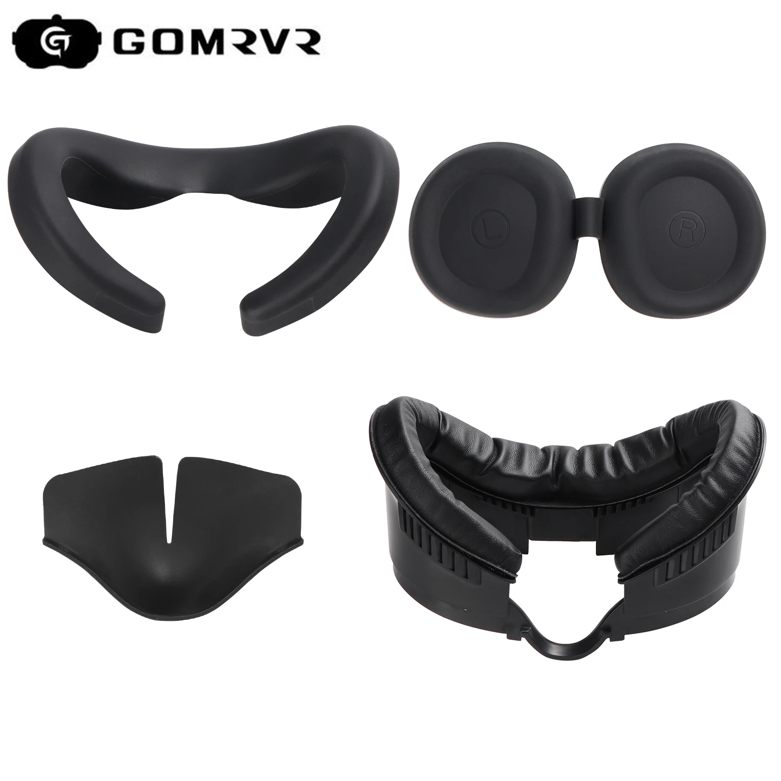 GOMRVR-Capa Facial Alargada para Meta Quest 3 VR Headset, Almofada De Couro PU, Máscara De Substituição Da Interface Facial, Acessórios VR