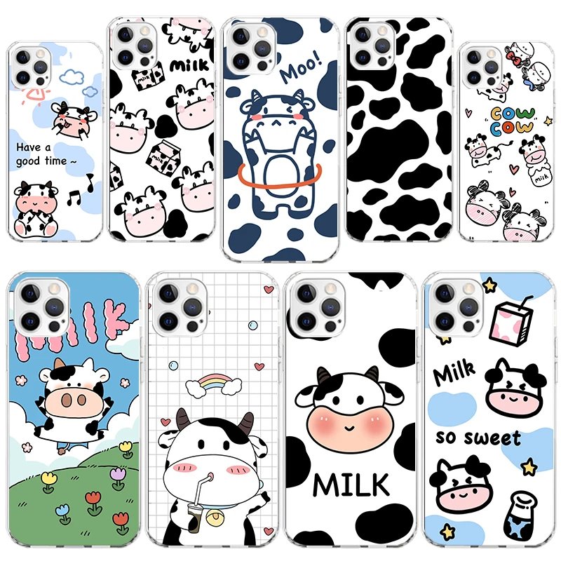 Dairy Cattle Cow Speckle Cute Phone Case Cover for iPhone 16 15 14 Plus 13 12 Mini 11 Pro Max X XS XR 7 8 + SE Apple Soft Shockp