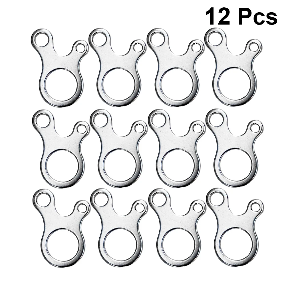 

12 Pcs Quick Knot Tool Tent Rope Tensioner Wind Buckle Accessories Fastener Umbrella Silver Cord Buckles Elastic Adjuster