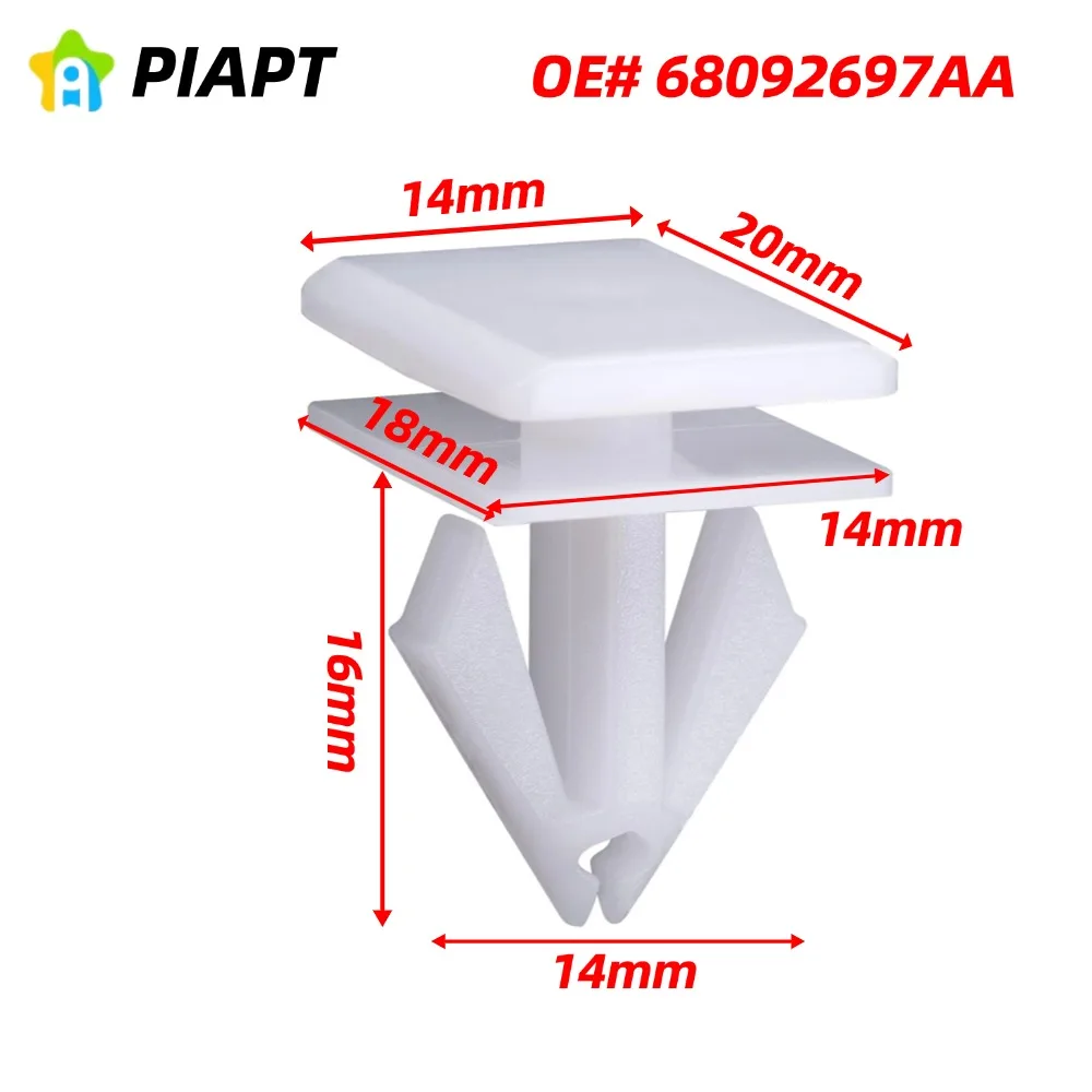20PCS OE#68092697AA Rocker Panel Moulding Clips White Nylon For Jeep Liberty Dodge Durango Charger Chrysler 300