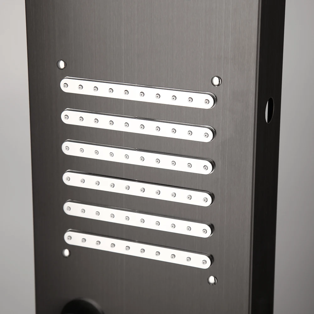 KEMAIDI 6 機能シャワーパネルセット LED ライトデジタルディスプレイ付きモダンなバスルームシャワーシステム壁掛けシャワーコラム