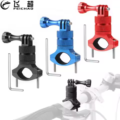 Bike Bicycle Camera Holder 360 Swivel Cycling Motorcycle Handlebar Stand Mount Clamp Metal for MTB for Gopro Action Camera Phone
