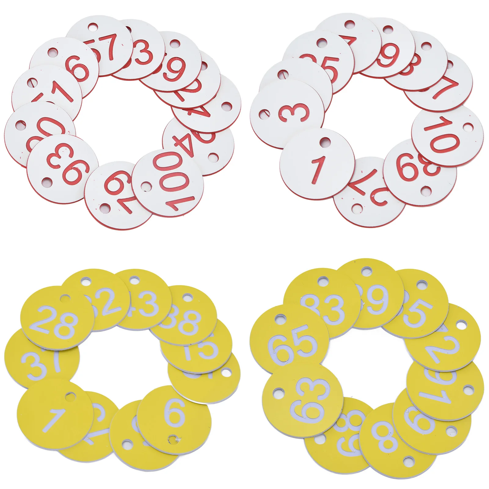 50PCS Beehive Label Numbers, Durable ABS Plastic Round Labels with Holes for Beekeeping and Hive Identification