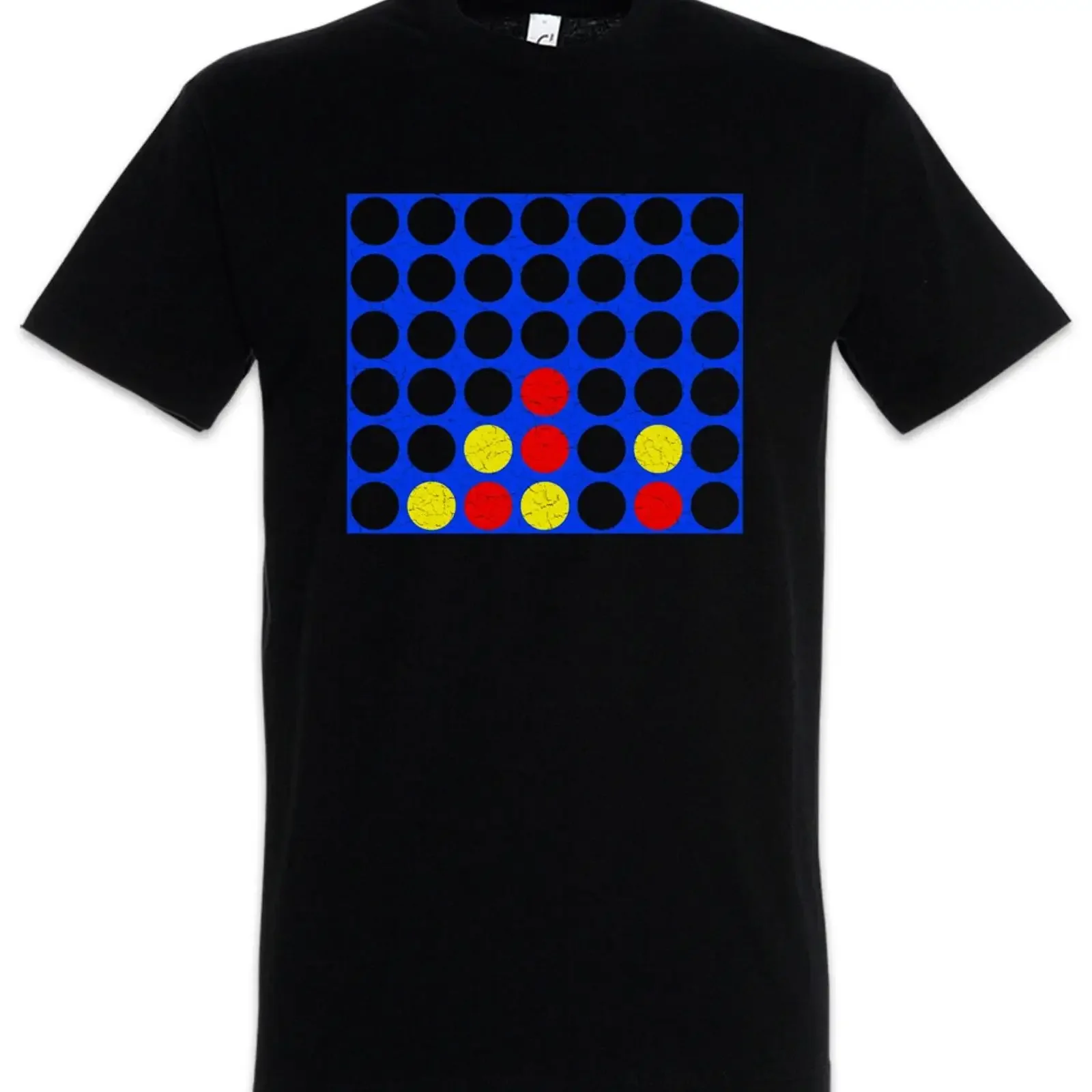 Connect Four Board T Shirt Game Gamer Retro Geek Nerd in a Row vintage Washed Versatile Stretched streetwear graphic