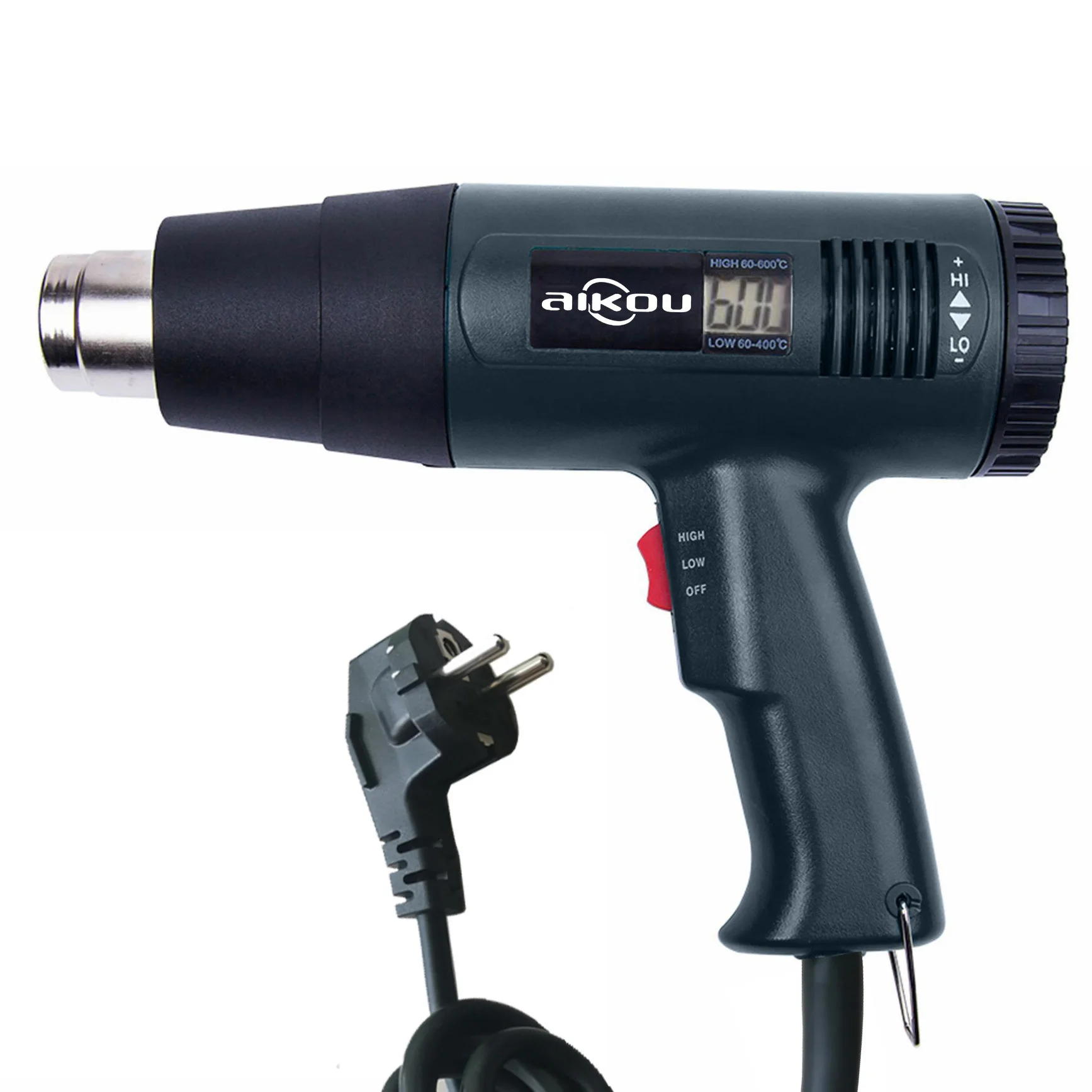 Imagem -05 - Lcd Display Digital Pistola de ar Quente Alta Potência Secador Cabelo Embrulho Térmica Psiquiatra Filme Carro Reparação Ferramenta 220v Plugue da ue Alta Qualidade