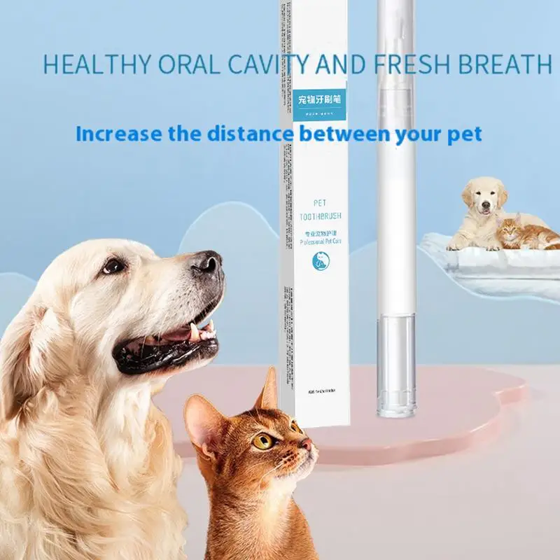 Pet Toothbrush Pen 3ml Portable Pet Toothbrush Cleaning Pen Pet Teeth Repairing Tool Tooth Stones Remover Dog Teeth Brightening