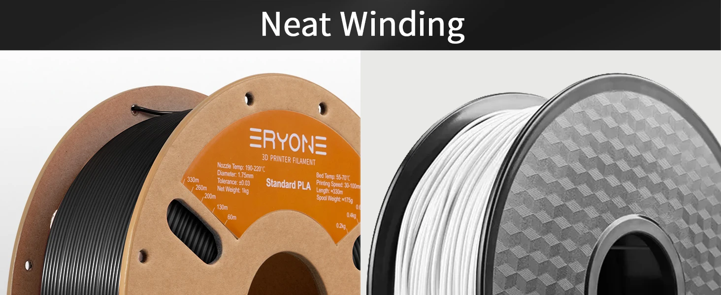 ERYONE 3KG PLA Filament 1,75mm, Standardqualität mit Hoher Zähigkeit, Geringer Verformung, Hervorragende Druckqualität, 1kg Spule – Detail 2