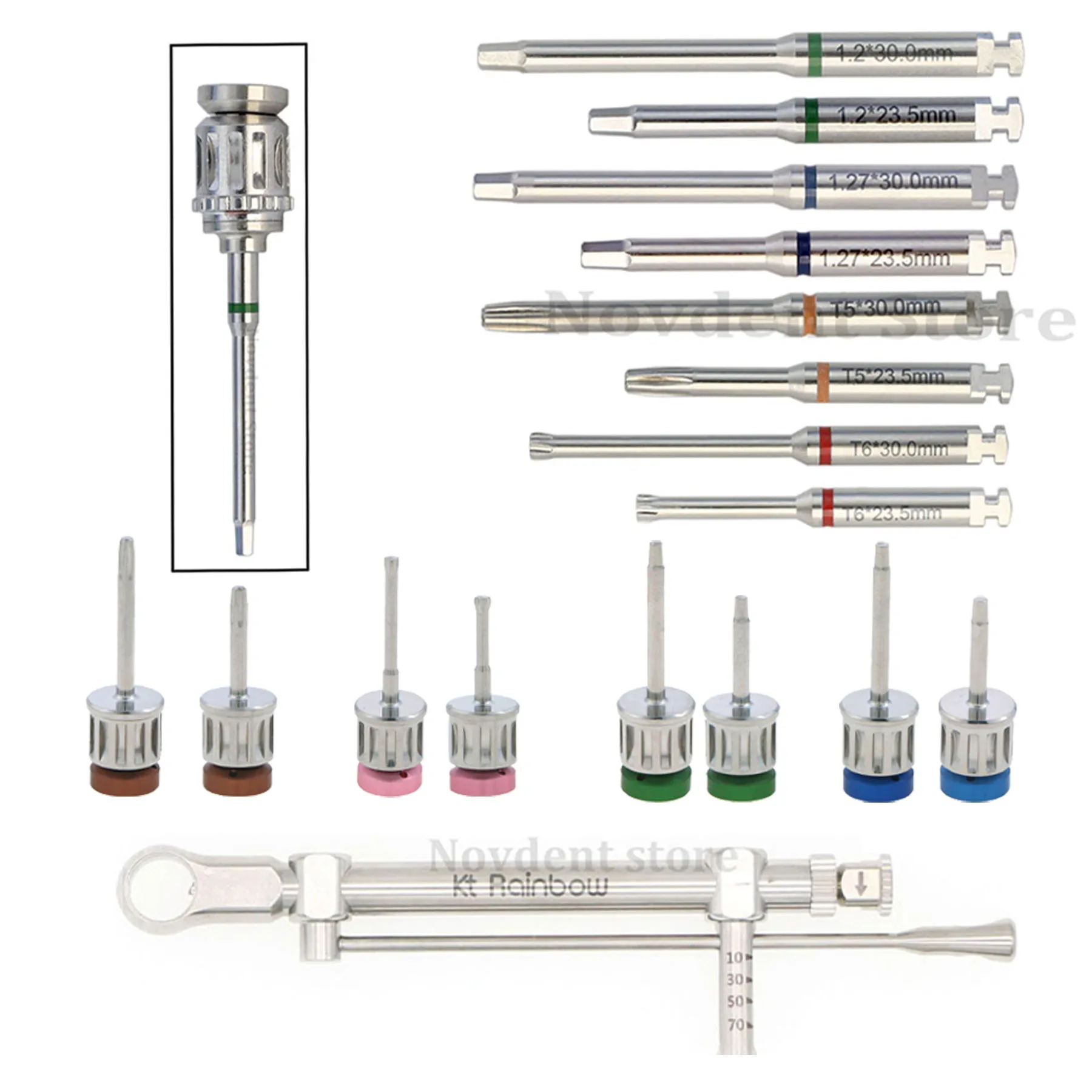 Universal Dental Implant Driver Screwdrivers Hex1.2/1.27/T5/T6 Torque Wrench 10-70NCM Ratchet Drivers Prosthetic Kit