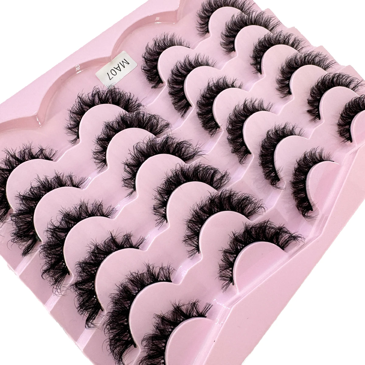 Neu12 Paar natürliche flauschige 3D-Nerzwimpern falsche Wimpern Make-up-Set Nerzwimpern Verlängerungswimpern kurze Wimpern