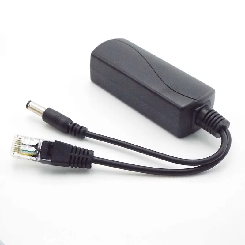 48V do 12V POE złącze rozdzielacz Poe mocy Adapter wtryskiwacza do kamery IP Wifi wtryskiwacz kabel ścienny wtyczka zasilania US/EU