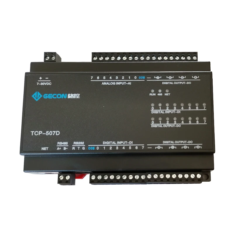 

Modbus Ethernet module 8AI8DI8DO analog input digital input relay output TCPIP