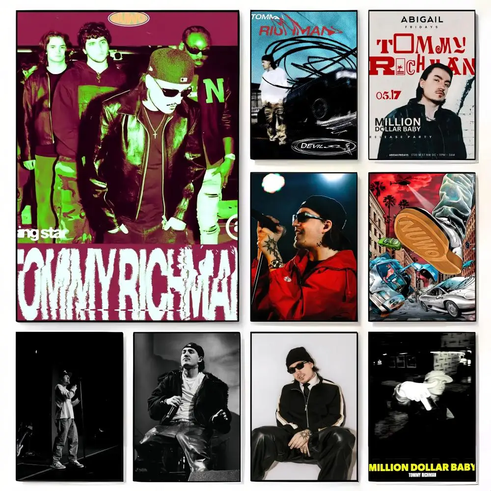 Singer T-Tommy Richman Black Poster Decorative Wall Art for Living Rooms, Bedrooms, Bars & Cafés, Stylish Home Décor Gift