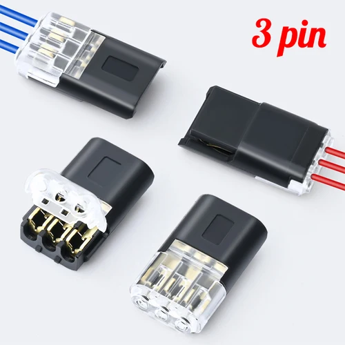 Conector eléctrico de enchufe de 3 pines, conexión de Terminal de tira de Cable de coche