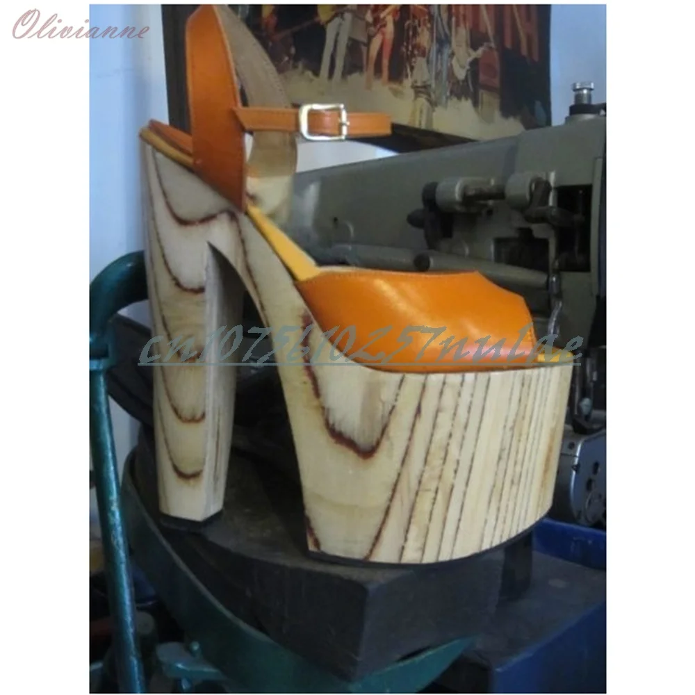 

Retro Style Orange Color Elegant Sandals Open Toe Chunky High Heel Platform Sexy Peep Toe Women Shoes 2026 Zapatos Para Mujere