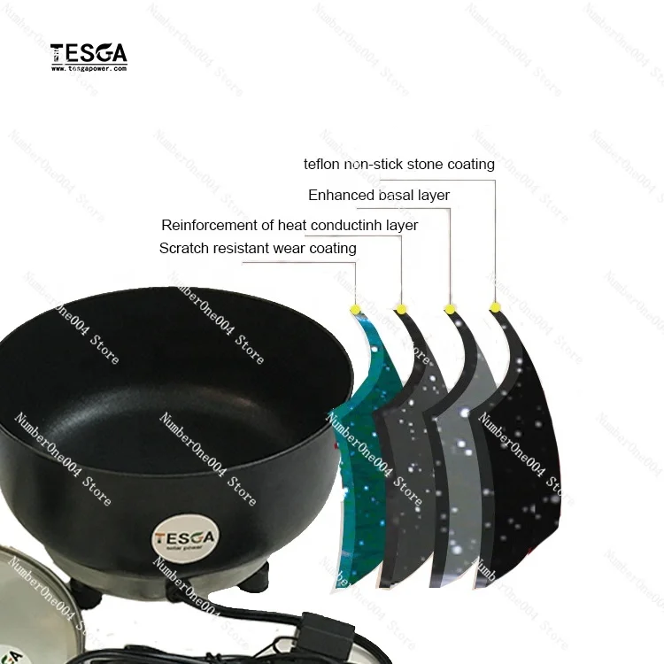 Hotsale 12v 24v Dc Solar Fryings Pan Non-stick Coatings Pan Powered with Battery Wholesale Price