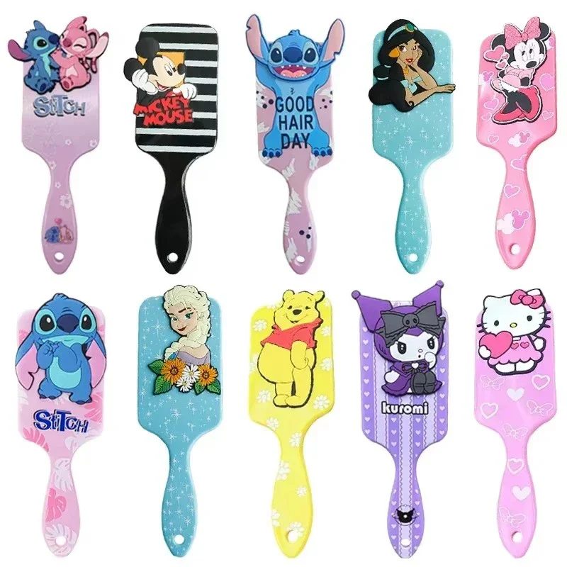 

Disney Sanrio Air Cushion Massage Comb Stitch Mickey Mouse Kawaii Cartoon Miniso Comb Hair Brush Hairdressing Girl Birthday Gift