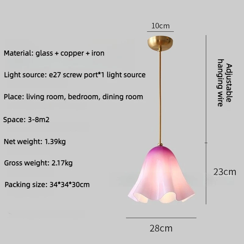 Vera Bloom Hanglamp Frans Glas Kleine Kroonluchter Gang Balkon Woonkamer Creatieve Armatuur Huisdecoratie