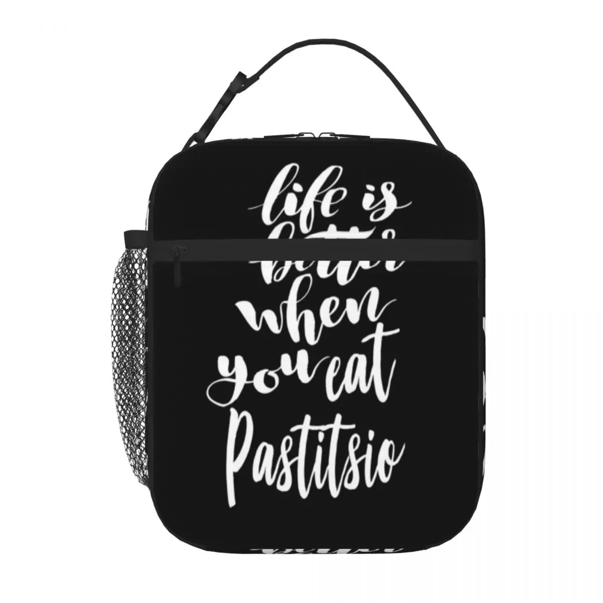 Bestselling Life Is Better When You Eat Pastitsio Retro Lunch Carrier Hiking Snack Sports Lunch Bag