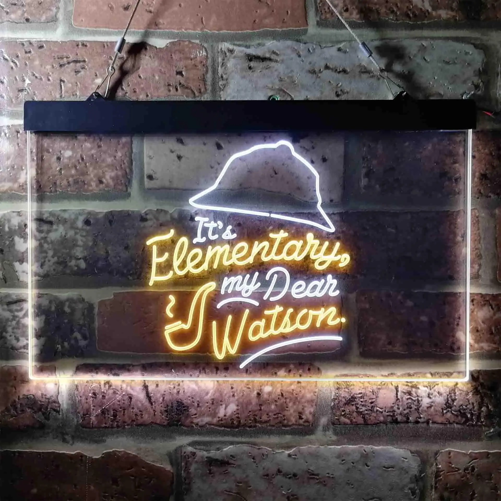 It's Elementary My Dear Watson Humor Room Dual Color Led Neon Sign st6-i3685