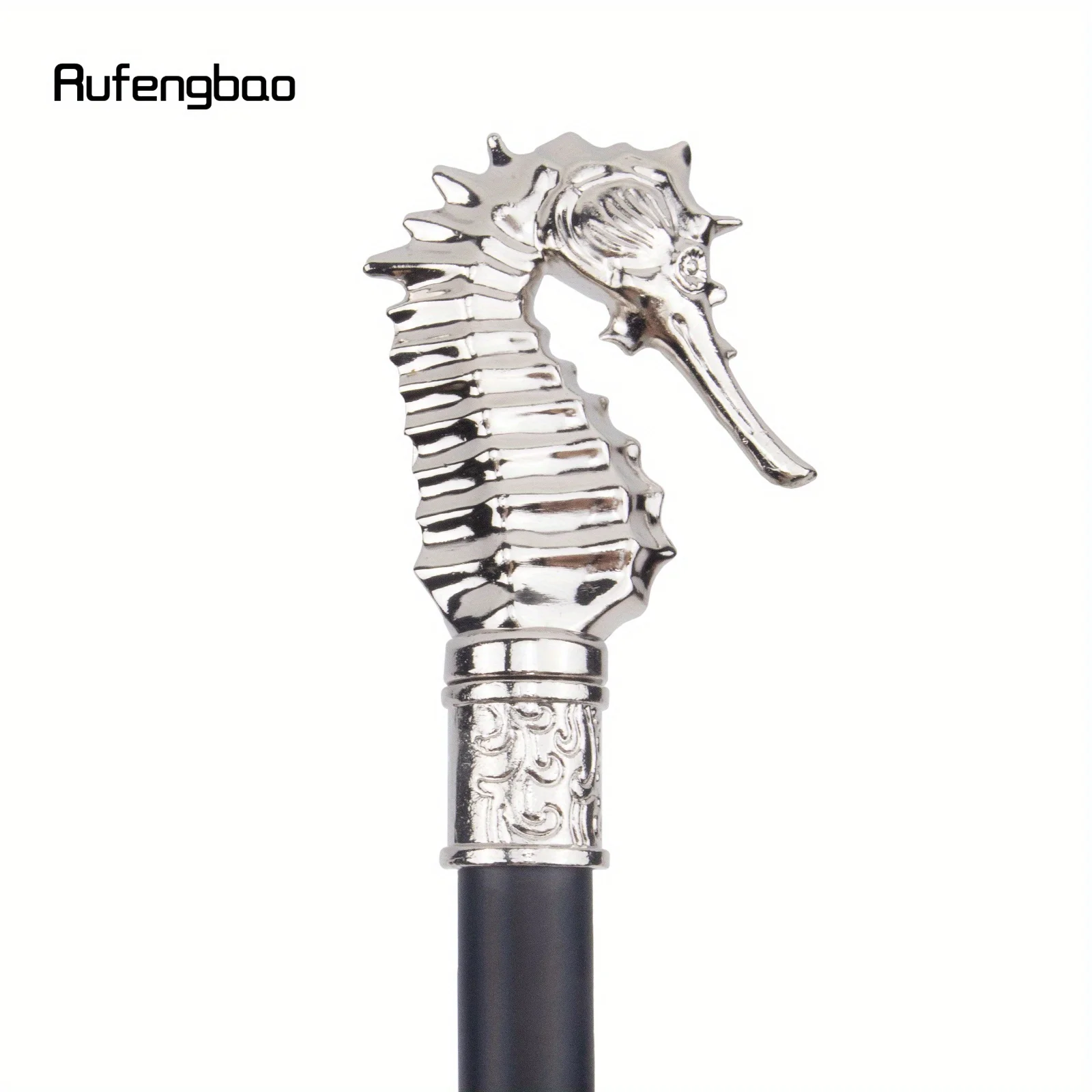 Witte Luxe Hippocampus Wandelstok Mode Decoratieve Stok Gentleman Elegante Riet Knop Crosier Prestaties Podium Riet 93cm